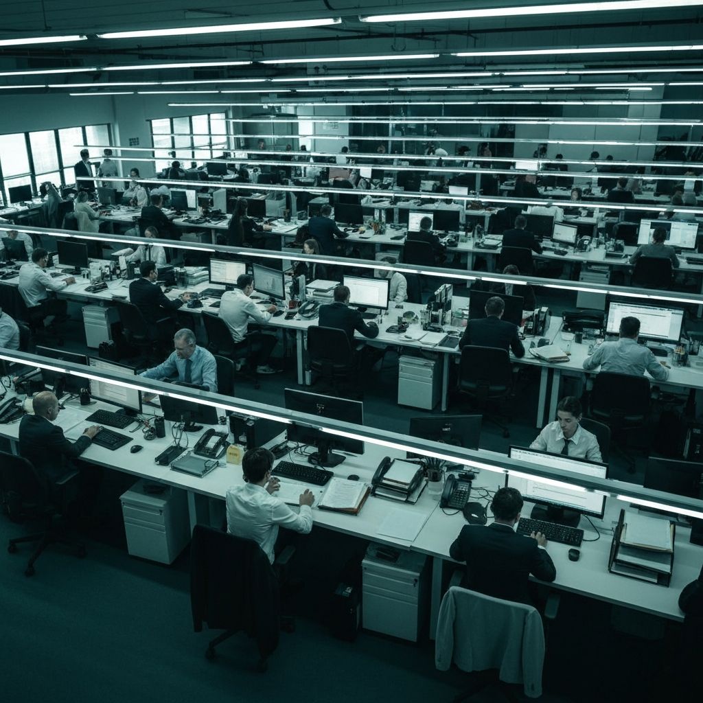 Busy office representing operational complexity